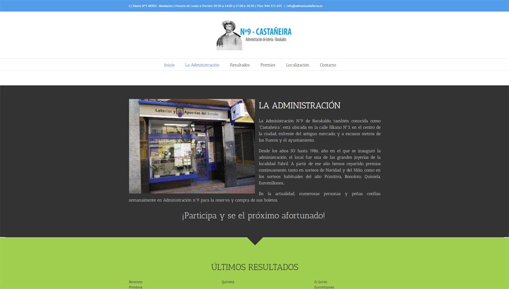 Web administración Castañeira